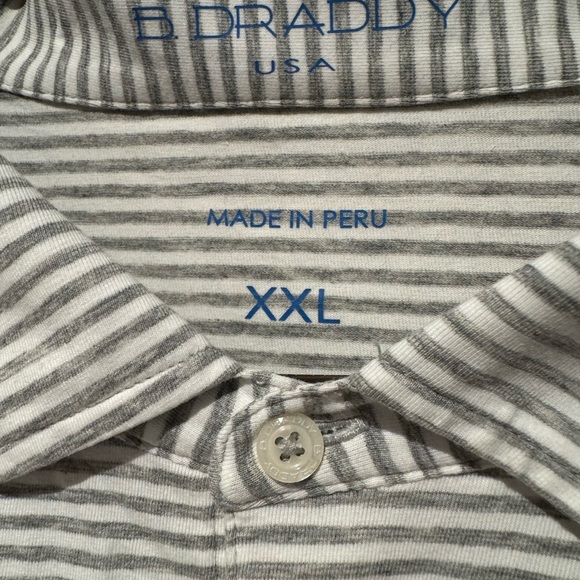 B Draddy USA Golf Striped Polo Stretch Cotton Mens XXL - Picture 2 of 6
